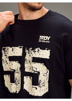 Sinsay - Bawełniana koszulka z napisem - czarny ze sklepu Sinsay w kategorii T-shirty męskie - zdjęcie 188357972