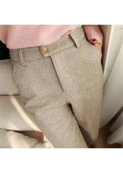 Eleganckie damskie spodnie - Beżowy S ze sklepu Intimica.pl w kategorii Spodnie damskie - zdjęcie 188358061