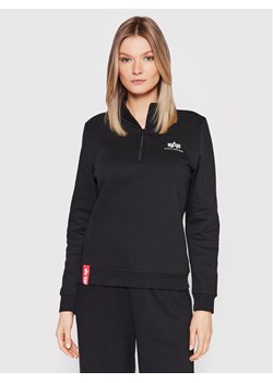 Alpha Industries Bluza Half Zip 108030 Czarny Regular Fit ze sklepu MODIVO w kategorii Bluzy damskie - zdjęcie 188358464