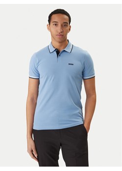 BOSS Polo Paul 50506193 Błękitny Slim Fit ze sklepu MODIVO w kategorii T-shirty męskie - zdjęcie 188358482