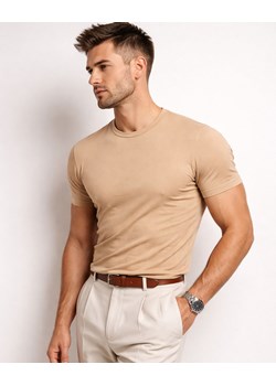 T-shirt premium bawełniany beżowy Recea ze sklepu Recea.pl w kategorii T-shirty męskie - zdjęcie 188358941