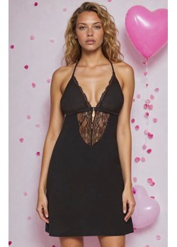 Czarna koronkowa koszula nocna damska 54/2-227/1, Kolor czarny, Rozmiar S, Miss Fabio ze sklepu Intymna w kategorii Koszule nocne - zdjęcie 188358973