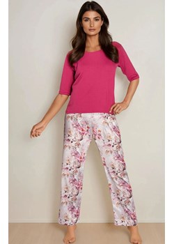 Elegancka piżama damska Cascada, Kolor różowy-wzór, Rozmiar S, Momenti per me ze sklepu Intymna w kategorii Piżamy damskie - zdjęcie 188358984