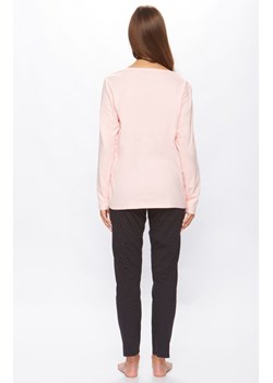 Bawełniana piżama damska z długimi rękawami i długimi nogawkami 66/5-25L/010A754, Kolor różowo-czarny, Rozmiar M, Miss Fabio ze sklepu Intymna w kategorii Piżamy damskie - zdjęcie 188358990