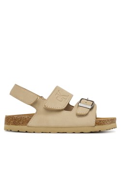 Calvin Klein Sandały Velcro V3X2-83328-0315 S Beżowy ze sklepu MODIVO w kategorii Sandały dziecięce - zdjęcie 188359811