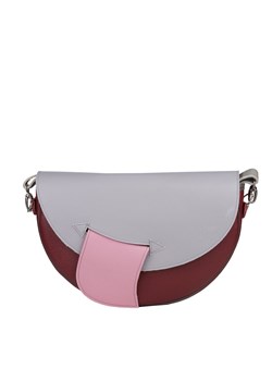 bordowo szara torebka damska skórzana na ramię Moon ze sklepu Słoń Torbalski w kategorii Listonoszki - zdjęcie 188360101