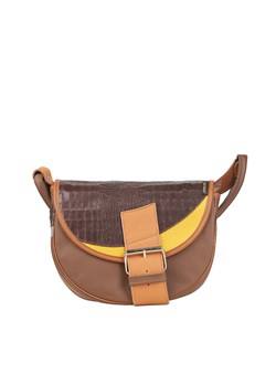 brązowo żółta damska torebka listonoszka skórzana na ramię Freshman M ze sklepu Słoń Torbalski w kategorii Listonoszki - zdjęcie 188360103