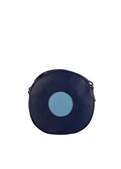 granatowa torebka damska skórzana Round ze sklepu Słoń Torbalski w kategorii Listonoszki - zdjęcie 188360111