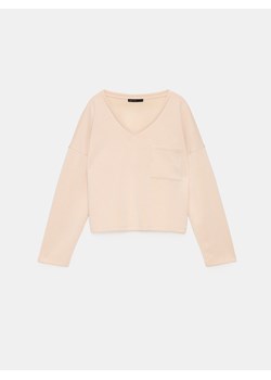 Mohito - Czekoladowa bluza z dodatkiem modalu - beżowy ze sklepu Mohito w kategorii Bluzy damskie - zdjęcie 188360411