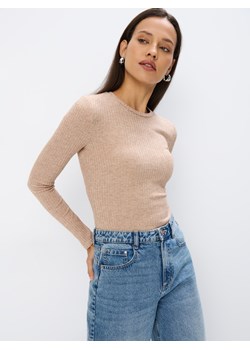 Mohito - Prążkowana beżowa bluzka - beżowy ze sklepu Mohito w kategorii Bluzki damskie - zdjęcie 188360512