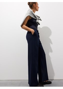 Mohito - Granatowe spodnie z szeroką nogawką - granatowy ze sklepu Mohito w kategorii Spodnie damskie - zdjęcie 188360660