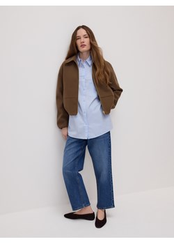 Reserved - Kurtka z kołnierzem - ciemnobrązowy ze sklepu Reserved w kategorii Kurtki damskie - zdjęcie 188360923