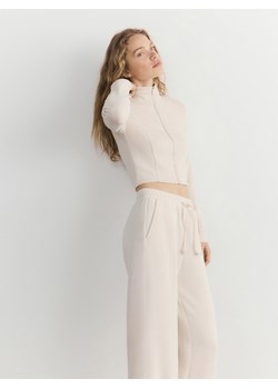 Reserved - Rozpinana bluza z modalem - kremowy ze sklepu Reserved w kategorii Bluzy damskie - zdjęcie 188361032