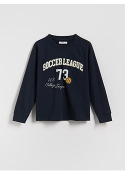 Reserved - Bawełniany longsleeve - granatowy ze sklepu Reserved w kategorii Bluzy chłopięce - zdjęcie 188361101