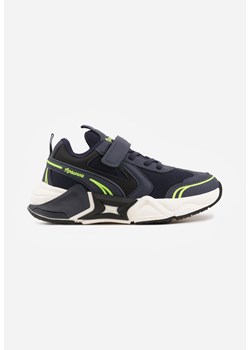 Granatowe Buty Sportowe Sneakersy z Geometrycznym Motywem Hythia ze sklepu born2be.pl w kategorii Buty sportowe dziecięce - zdjęcie 188361222
