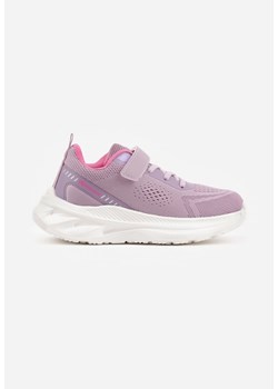 Różowo-Fioletowe Buty Sportowe Sneakersy na Grubej Podeszwie z Tłoczeniem Hyrene ze sklepu born2be.pl w kategorii Buty sportowe dziecięce - zdjęcie 188361234