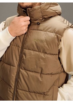 Sinsay - Pikowana kamizelka puffer z kapturem - beżowy ze sklepu Sinsay w kategorii Kamizelki męskie - zdjęcie 188361913