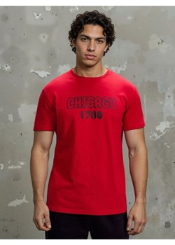 Sinsay - Bawełniana koszulka z krótkim rękawem - czerwony ze sklepu Sinsay w kategorii T-shirty męskie - zdjęcie 188361923