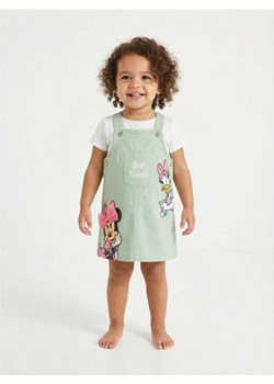 Sinsay - Bawełniana sukienka ogrodniczka Minnie Mouse - zielony ze sklepu Sinsay w kategorii Sukienki dziewczęce - zdjęcie 188361934