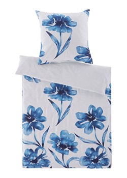 heine home Komplet pościeli satynowej w kolorze biało-niebieskim ze sklepu Limango Polska w kategorii Pościele - zdjęcie 188364100