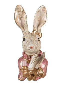 Clayre &amp; Eef Figurka dekoracyjna w kolorze beżowo-jasnoróżowym - 12 x 24 x 11 cm ze sklepu Limango Polska w kategorii Dekoracje - zdjęcie 188369691