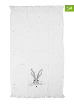 Clayre &amp; Eef Ręczniki (2 szt.) w kolorze biało-szarym dla gości - 66 x 40 cm ze sklepu Limango Polska w kategorii Ręczniki - zdjęcie 188369721