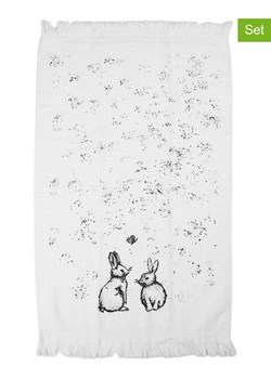 Clayre &amp; Eef Ręczniki (2 szt.) w kolorze biało-czarnym dla gości - 66 x 40 cm ze sklepu Limango Polska w kategorii Ręczniki - zdjęcie 188369730