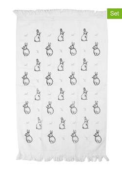 Clayre &amp; Eef Ręczniki (2 szt.) w kolorze biało-czarnym dla gości - 66 x 40 cm ze sklepu Limango Polska w kategorii Ręczniki - zdjęcie 188369733