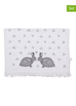 Clayre &amp; Eef Ręczniki (3 szt.) w kolorze szaro-białym dla gości - 66 x 40 cm ze sklepu Limango Polska w kategorii Ręczniki - zdjęcie 188369742