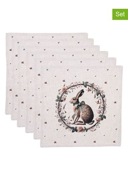 Clayre &amp; Eef Serwetki (6 szt.) w kolorze kremowo-zielonym - 40 x 40 cm ze sklepu Limango Polska w kategorii Akcesoria kuchenne - zdjęcie 188369981