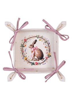 Clayre &amp; Eef Koszyk w kolorze kremowo-jasnoróżowym na chleb - 35 x 8 x 35 cm ze sklepu Limango Polska w kategorii Pojemniki kuchenne - zdjęcie 188370004