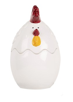 Clayre &amp; Eef Słoik w kolorze biało-czerwonym - wys. 14 x Ø 8 cm ze sklepu Limango Polska w kategorii Pojemniki kuchenne - zdjęcie 188370182