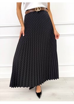 Czarna Plisowana Spódnica z Cyrkoniami ze sklepu ModnaKiecka.pl w kategorii Spódnice - zdjęcie 188372771