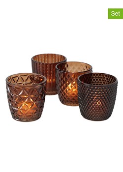 Boltze Świeczniki (4 szt.) "Marilu" w kolorze brązowym - wys. 8 x Ø 7 cm ze sklepu Limango Polska w kategorii Świeczniki - zdjęcie 188375241