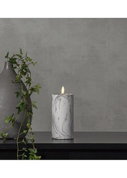 Best Season Świeca LED "Flame Marble" w kolorze szarym - wys. 17,5 x Ø 7,5 cm ze sklepu Limango Polska w kategorii Świece i dyfuzory - zdjęcie 188375271