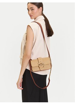 Torebka PINKO Love One Mini Slouchy Fl PE 25 PLTT 104340 A2CF Beżowy ze sklepu eobuwie.pl w kategorii Torebki damskie - zdjęcie 188376124