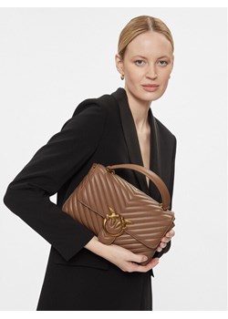 Torebka Pinko Love Lady Puff Classic Cl Brązowy ze sklepu eobuwie.pl w kategorii Listonoszki - zdjęcie 188376132