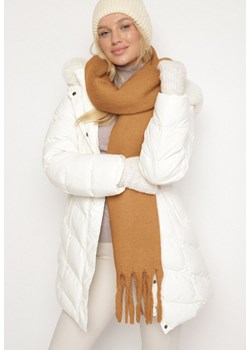 Jasnobrązowy Szalik z Ozdobnymi Frędzlami Esariana ze sklepu born2be.pl w kategorii Szaliki i chusty damskie - zdjęcie 188377653