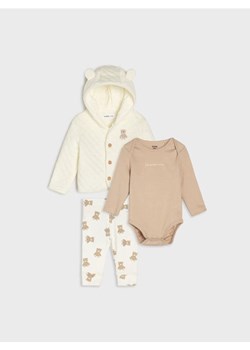 Sinsay - Komplet dzianinowy z elementami 3D - kremowy ze sklepu Sinsay w kategorii Komplety niemowlęce - zdjęcie 188378224