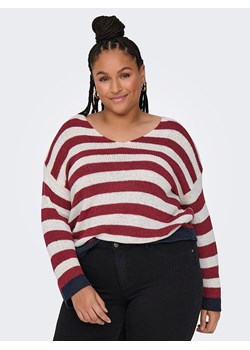 ONLY Carmakoma Sweter w kolorze czerwono-białym ze sklepu Limango Polska w kategorii Swetry damskie - zdjęcie 188382281