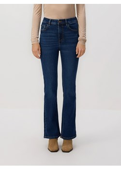 Reserved - Jeansy flare z krótszą nogawką - granatowy ze sklepu Reserved w kategorii Jeansy damskie - zdjęcie 188385094
