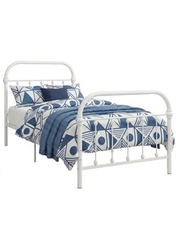 Białe industrialne łóżko metalowe 100x200 cm S4-K68 ze sklepu Edinos.pl w kategorii Łóżka i materace - zdjęcie 188385431