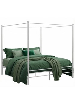 Białe dwuosobowe łóżko metalowe 160x200 cm G5-C92 ze sklepu Edinos.pl w kategorii Łóżka i materace - zdjęcie 188385443