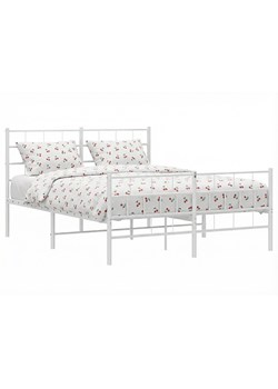 Białe podwójne łóżko z wezgłowiem 160x200 H1-M49 ze sklepu Edinos.pl w kategorii Łóżka i materace - zdjęcie 188385462