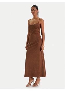 Bardot Sukienka z imitacji skóry Nadira 59194DB3 Brązowy Slim Fit ze sklepu MODIVO w kategorii Sukienki - zdjęcie 188385620