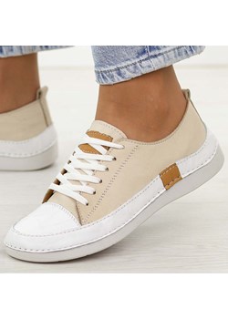 Beżowe skórzane półbuty damskie T.Sokolski 8260 ze sklepu suzana.pl w kategorii Półbuty damskie - zdjęcie 188387362