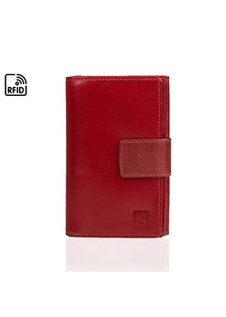 czerwony portfel skórzany unisex KLASYCZNY z zapięciem ze sklepu Słoń Torbalski w kategorii Portfele damskie - zdjęcie 188387561