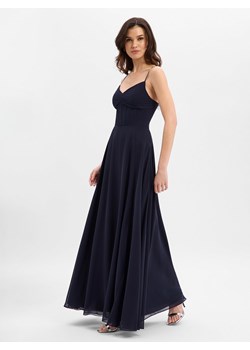Marie Lund Damska sukienka wieczorowa Kobiety Szyfon granatowy jednolity ze sklepu vangraaf w kategorii Sukienki - zdjęcie 188387642