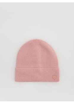 Reserved - Prążkowana czapka z aplikacją - różowy ze sklepu Reserved w kategorii Czapki dziecięce - zdjęcie 188387651