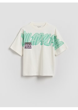 Reserved - T-shirt z nadrukiem - złamana biel ze sklepu Reserved w kategorii T-shirty chłopięce - zdjęcie 188387694